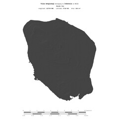 Pulau Wangiwangi. Indonesia. Shape on white. Bilevel © zelwanka