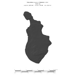 Pulau Wetan. Indonesia. Shape on white. Bilevel © zelwanka