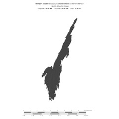 Westport Island. United States. Shape on white. Bilevel © zelwanka