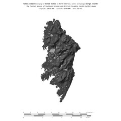 Yakobi Island. United States. Shape on white. Bilevel © zelwanka
