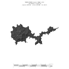 Yashiro Island. Japan. Shape on white. Bilevel © zelwanka