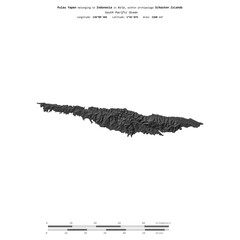 Pulau Yapen. Indonesia. Shape on white. Bilevel © zelwanka