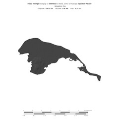 Pulau Yoronga. Indonesia. Shape on white. Bilevel © zelwanka