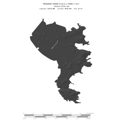 Zhujiajian Island. China. Shape on white. Bilevel © zelwanka