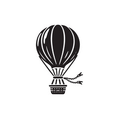 Naklejka premium Hot Air Balloon Vintage Drawing