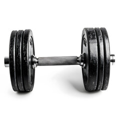 Naklejka premium Black Fitness Dumbbell Isolated On White Background