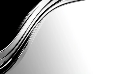 Obraz premium A sleek, modern abstract design featuring smooth metallic curves on a contrasting background.
