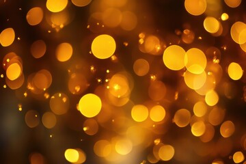 Obraz premium A blurred background of warm, glowing golden orbs, creating a festive and inviting atmosphere.