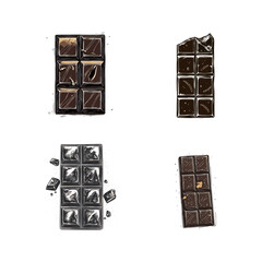Chocolate bar set, hand-drawn illustration
