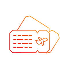 Flight Ticket gradient icon with white background vector stock illustration