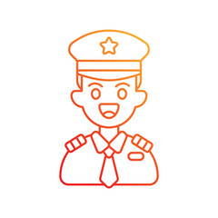 Pilot  gradient icon with white background vector stock illustration