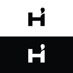Letter Hi Monogram Logo Design