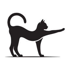 Stretching Cat Silhouette
