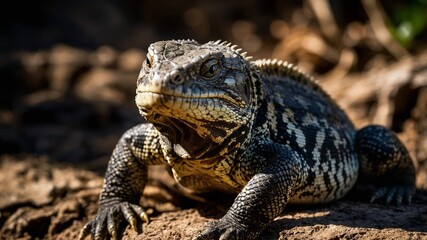 Obraz premium Reptile lizard in the Shadows