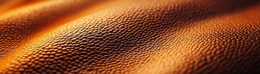 Closeup of textured orange fabric with soft folds.