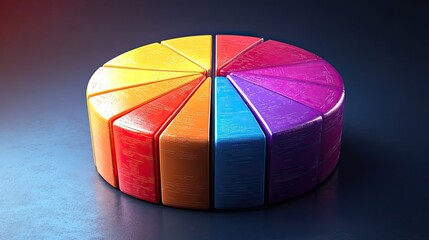 Obraz premium bold pie chart representing market segmentation with vibrant colors ,distinct segments