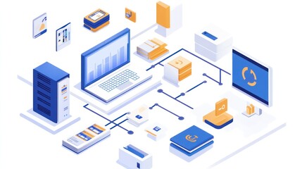 A business using automated workflow systems to increase task efficiency and streamline operations through digital automation