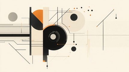 Obraz premium AI algorithm, with abstract, geometric shapes and clean lines