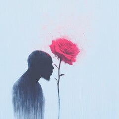 Fototapeta premium abstract portraits, impressionism, flowers and emotions