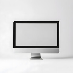 Fototapeta premium Personal computer mockup in front with empty screen on white background