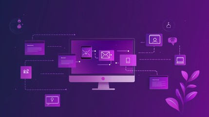 Naklejka premium Creative Email Marketing Flow Design