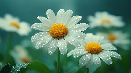 spring daisy from forest meadow blooming white flowers nature ,tranquility