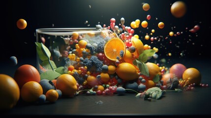 Fototapeta premium Fruit Explosion