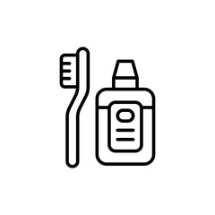 Mouthwash outline icons, minimalist vector illustration ,simple transparent graphic element .Isolated on white background