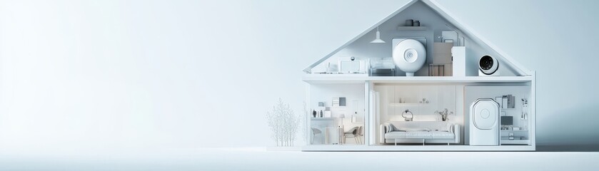 Smart home with CCTV camera connected to IoT devices, enhancing security through seamless technology