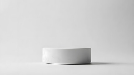 3d simple white round podium isolated on white background. Stage for product presentation mock up.	