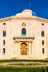 Obraz premium Exterior of a mansion in moorish style in the Labyrinth Park (Parc del Laberint d'Horta) in Horta, Barcelona, Catalonia, Spain, Europe