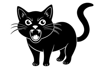 Angry and surprised cat isolated on transparent png background with a funny and excited expression