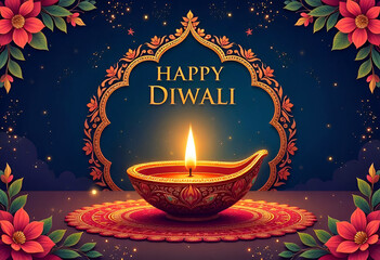 Happy Diwali Greeting Card Templates - Festive Art for Diwali Celebrations
