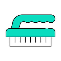 brush sponge line icon vector. brush sponge sign. isolated symbol illustration