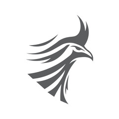 Elegant Monochrome Eagle Silhouette – Contemporary Logo for Professional Use