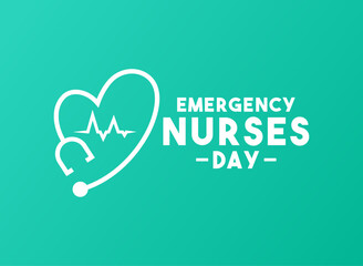 Emergency Nurses Day. Gradient background.