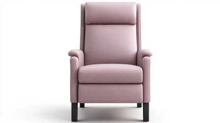 Fototapeta premium Pink Recliner Chair Isolated on White Background.