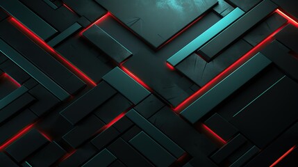 Abstract Black and Red Geometric Pattern Background