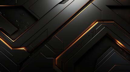 Obraz premium Abstract Black and Gold Geometric Pattern Background
