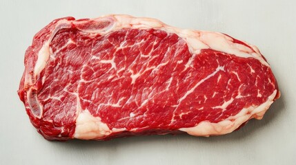 Obraz premium Raw Beef Steak on White Background.
