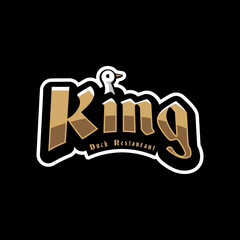 King logo with duck for food businesses restaurant