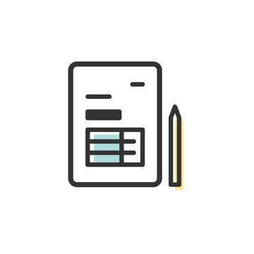 recommend clip art: 請求書や注文書などの書類とペンのベクターアイコン(版ずれカラー)