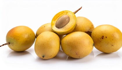 Marula on white background. Marula Fruit Isolated.