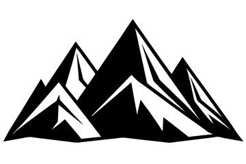 Beautiful Vector Illustration Featuring Mountain Range Silhouette Under a Vibrant Sunset Sky
