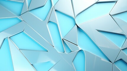 Abstract geometric background with silver triangles and a blue backdrop