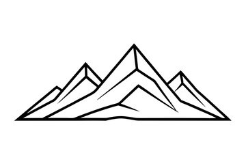 Elegant Minimal Mountain Outline Vector for Clean Design Aesthetic
