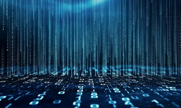 Digital Rain Abstract Background