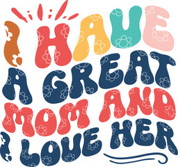 Happy Family Day Typography Retro SVG Vector Illustration Design