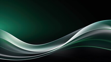 Obraz premium Abstract green and white wavy background
