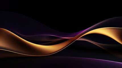 Abstract Background with Gold and Purple Wavy Lines